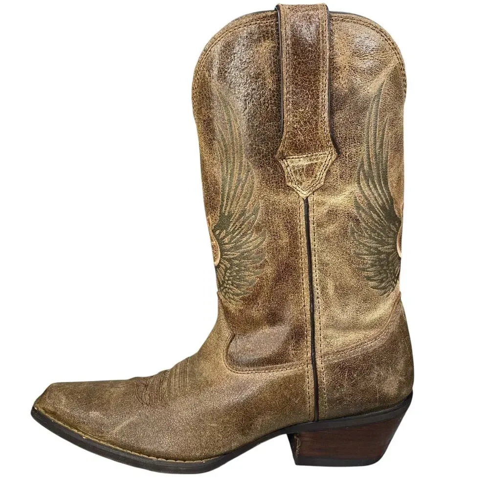 Durango Men’s Gambler Flying Guitar Brown Leather Cowboy Boot Size US 9